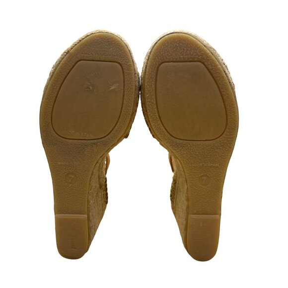 J.Crew Women’s Brown Leather Ankle Strap Wedge Espadrilles Sandals Size 7 - Picture 9 of 10